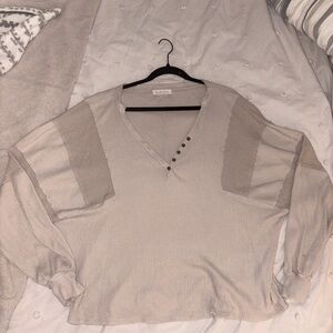 We The Free Taupe Knit Sweater